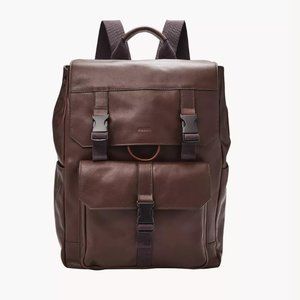 Fossil Chocolate Brown Weston Leather Backpack